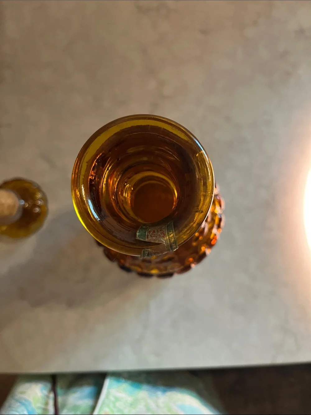 Vintage Amber Glass Jim Beam Decanter Bottle